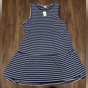 J. Crew Blue and White Tiered Sundress
